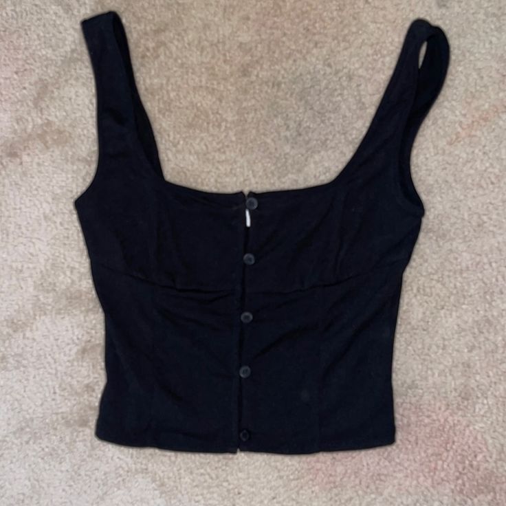 Nwot - Bought From Revolve Black Buttoned Tops For Everyday, All The Way, Button Up, Cute Outfits, Product Description, Womens Tops, Tank Tops, Women Shopping, Black