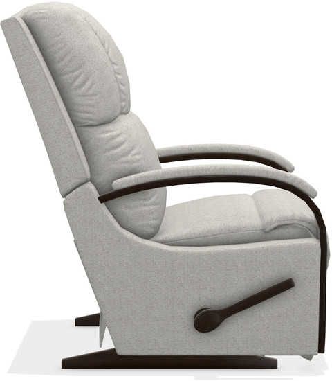 the reclining chair is upholstered and ready to be used by someone else