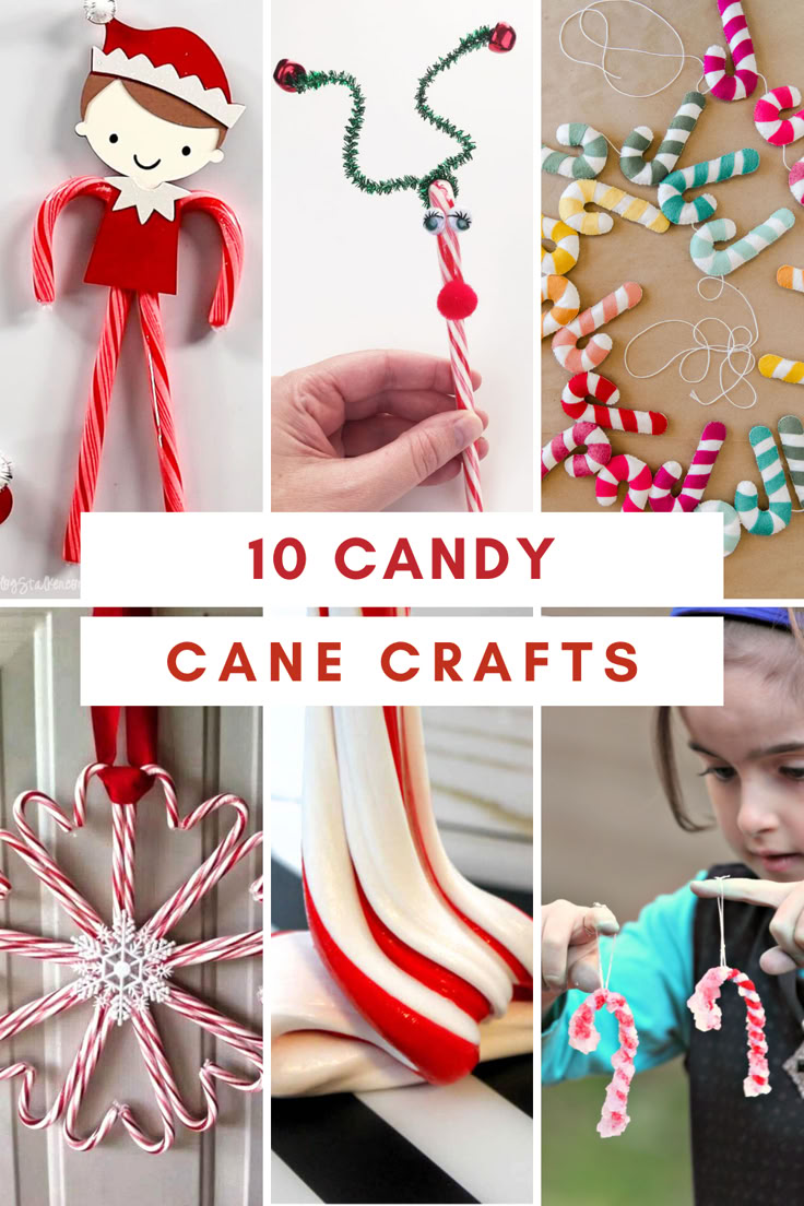 10 Candy Cane Crafts Christmas Crafts With Candy Canes, Candy Cane Crafts Christmas, Easy Candy Cane Craft, Candy Cane Ornaments Diy Kids, Candy Cane Party Decorations, Mini Candy Cane Crafts, Candy Cane Crafts Diy, Candy Cane Art Projects For Kids, Candy Cane Kids Crafts