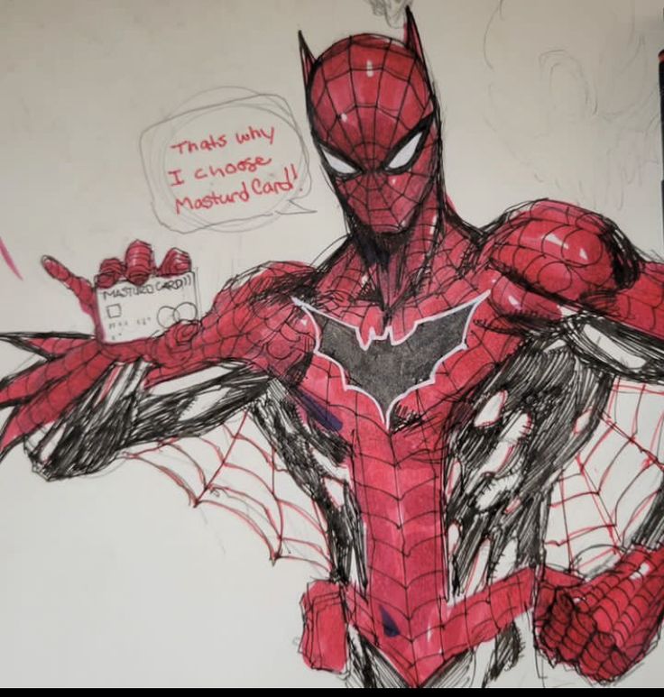 a drawing of a spider man with his arms outstretched