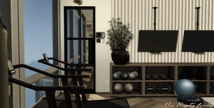 a living room filled with furniture and a flat screen tv sitting on top of a wooden shelf