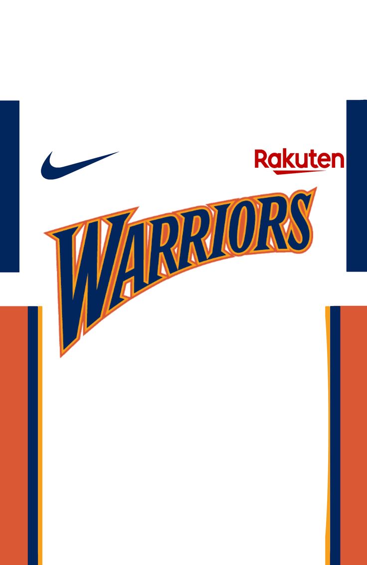 an orange and blue shirt with the word warriors on it's chest, in front of a white background