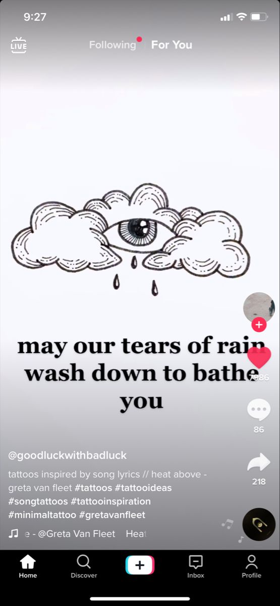 an iphone screen with the text, may our tears of rain wash down to bathe you