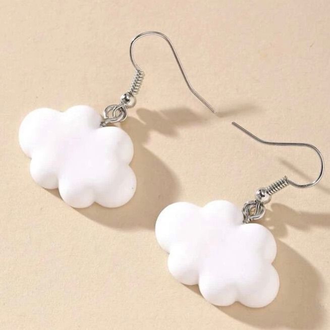 Length: 1 Inch - Key Words: Cloud Clouds Cute Kawaii White Earrings Jewelry Dreamy Dream Drop Dangle Anime Cartoon Mario Alice In Wonderland Videogame Nerd Nerdy Geek Geeky Funny Game Cute Little Earrings, White Kawaii Drop Earrings, Kawaii White Drop Earrings, Handmade White Kawaii Jewelry, White Handmade Kawaii Jewelry, Kawaii Style White Drop Earrings, Casual White Drop Earrings, Cute White Dangle Earrings, Cute White Earrings For Everyday Wear