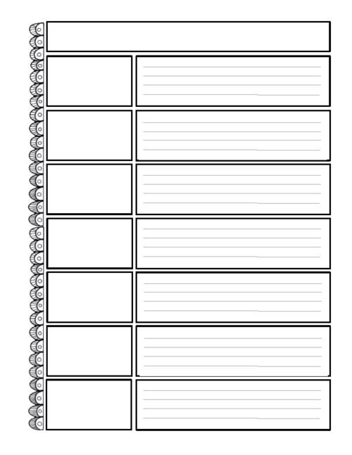 a spiral bound notebook with lined lines on the front and back pages in black ink