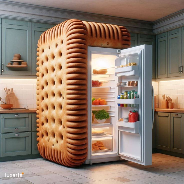 an ice cream sandwich refrigerator with its door open