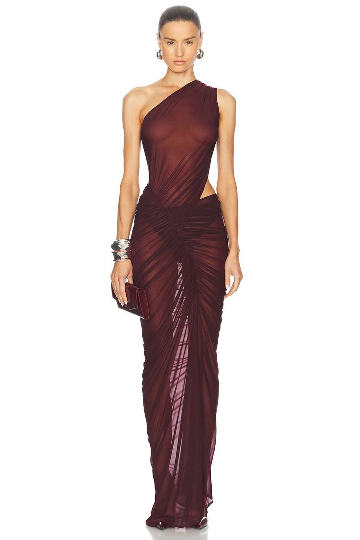 Luxury Glamorous Draped Maxi Dress, Tyla Met Gala 2024 Dress Sand, Draped Outfits Runway, Luxury Ruched Asymmetrical Maxi Dress, Farewell Dance, Asymmetrical Evening Dress, Jean Paul Gaultier Red Carpet, Plunging Neck Dress, Burning Man Outfits