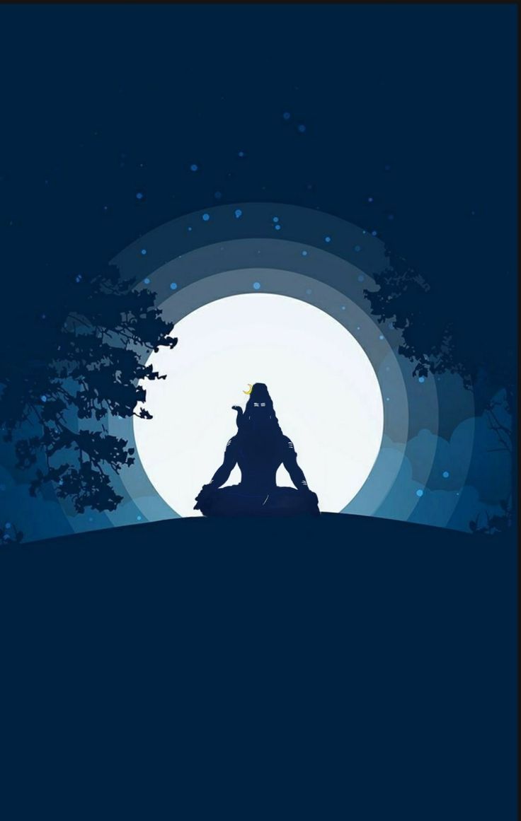 the silhouette of a person sitting on top of a hill in front of a full moon