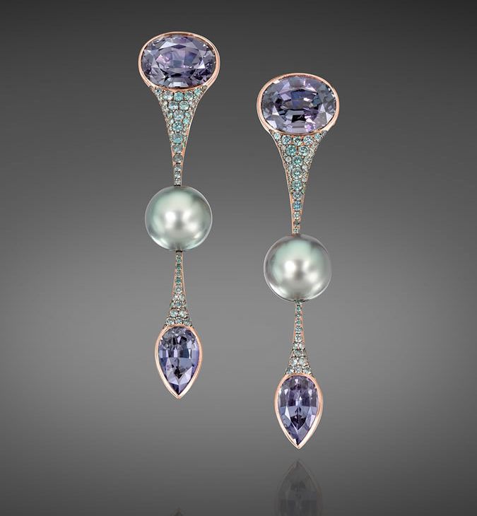 Art Deco Jewelry Earrings, Tanzanite Jewelry, Glitter Stars, Tahitian Pearls, Tulle Fabric, Art Deco Jewelry, Vintage Jewellery, Pearl Jewelry, Luxury Jewelry