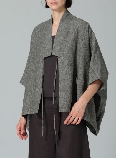 Linen Tie Rope Short Kimono Jacket Elegant Winter Outerwear With Kimono Sleeves, Chic Winter Outerwear With Kimono Sleeves, Casual Outerwear With Kimono Sleeves For Layering, Short Kimono Jacket, Vivid Linen, Kimono Style Jacket, Short Kimono, Cardigan Sweater Dress, Luxurious Design