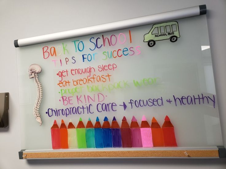 Back To School Chiropractic, Spring Chiropractic Boards, Back To School Chiropractic Boards, Chiropractor Board Ideas, Office Board Ideas, Winter Chiropractic Boards, Chiropractic Whiteboard Ideas, October Chiropractic Boards, May Chiropractic Boards