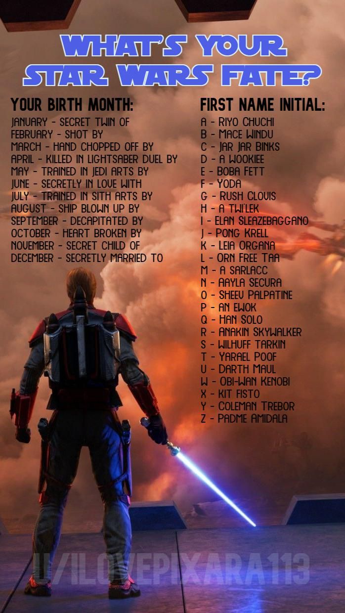 a star wars fan poster with the words what's your star wars fate?