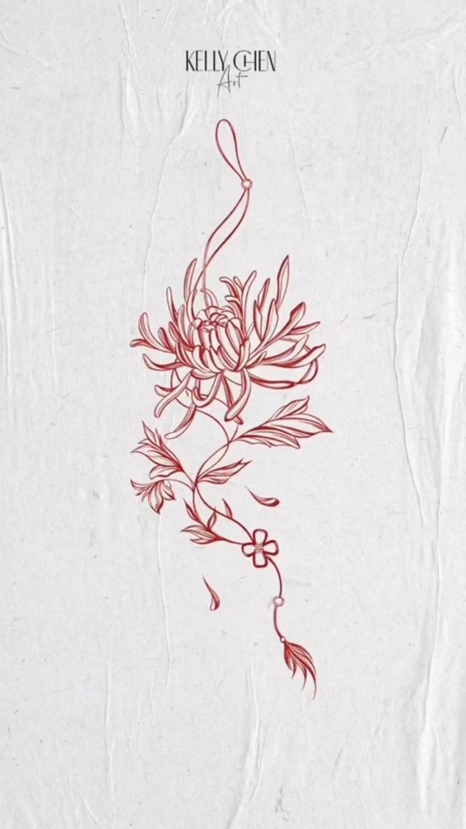 an image of a red flower on white paper