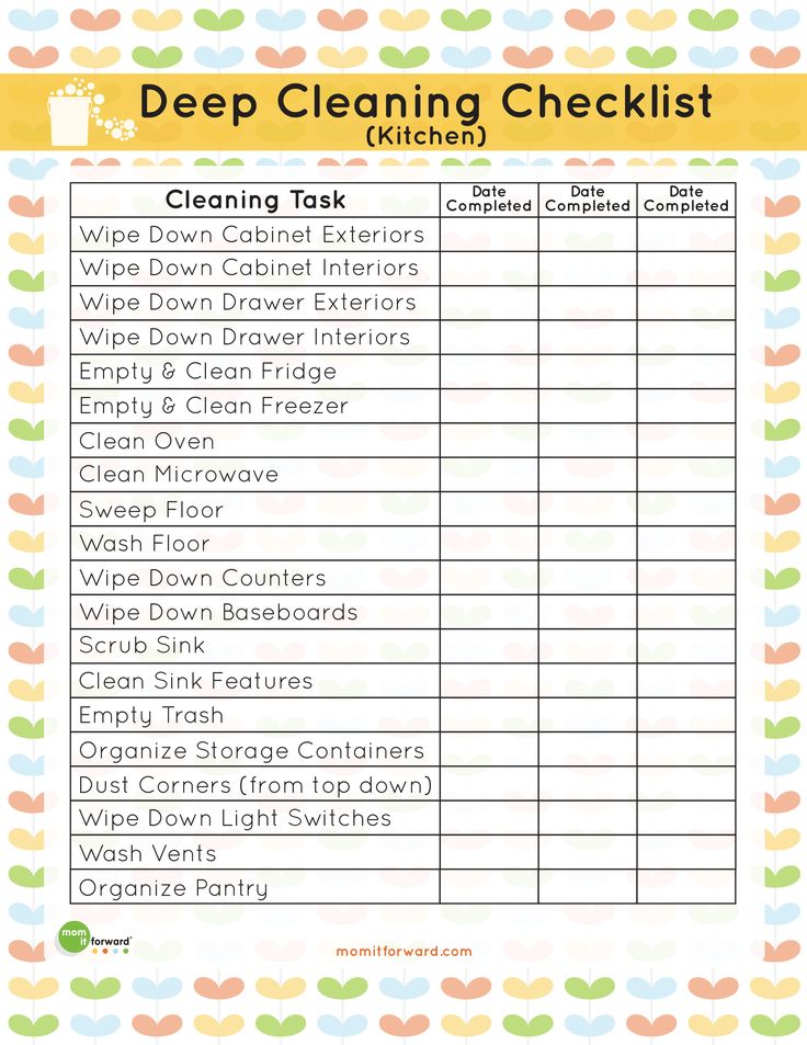 a printable cleaning checklist with the words'deep cleaning checklist'on it