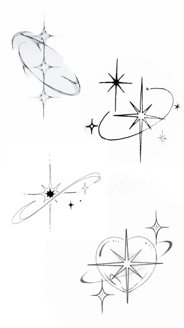 four different shapes and sizes of stars