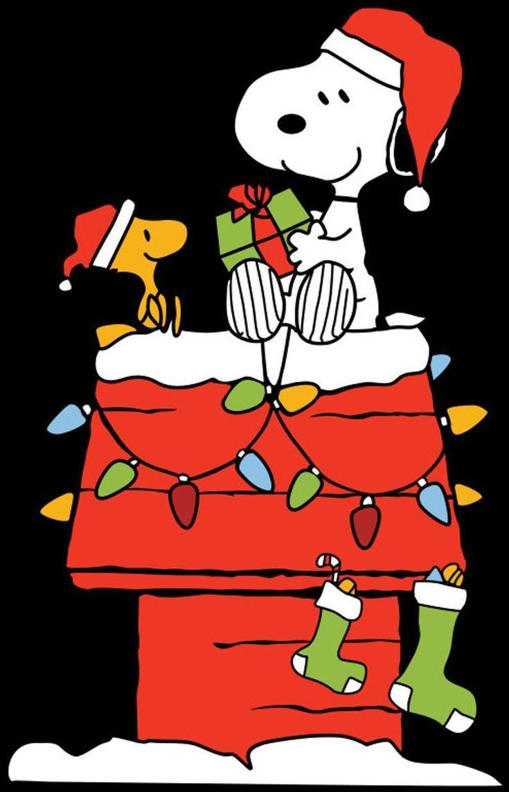 a cartoon dog sitting on top of a pile of presents with christmas lights around him