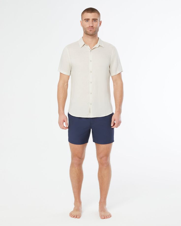 Constructed with this season's lighter weight linen, the Jack is ideal for beachside looks. The breathable fabrication drapes effortlessly and allows for cool comfort in warm climates. The ﻿Jack Air Linen Shirt pairs well with the Calder 6E Swim Trunk. Linen Shirt For Beach Season Vacation, Unstructured Shirt For Summer Vacation, Short Sleeve Linen Shirt For Beach Season, Unstructured Summer Vacation Shirt, Linen Shirt For Beach Occasion And Season, Unstructured Beach Shirt For Summer, Beige Linen Beach Shirt, Unstructured Linen Shirt For The Beach, Relaxed Fit Linen Beach Shirt