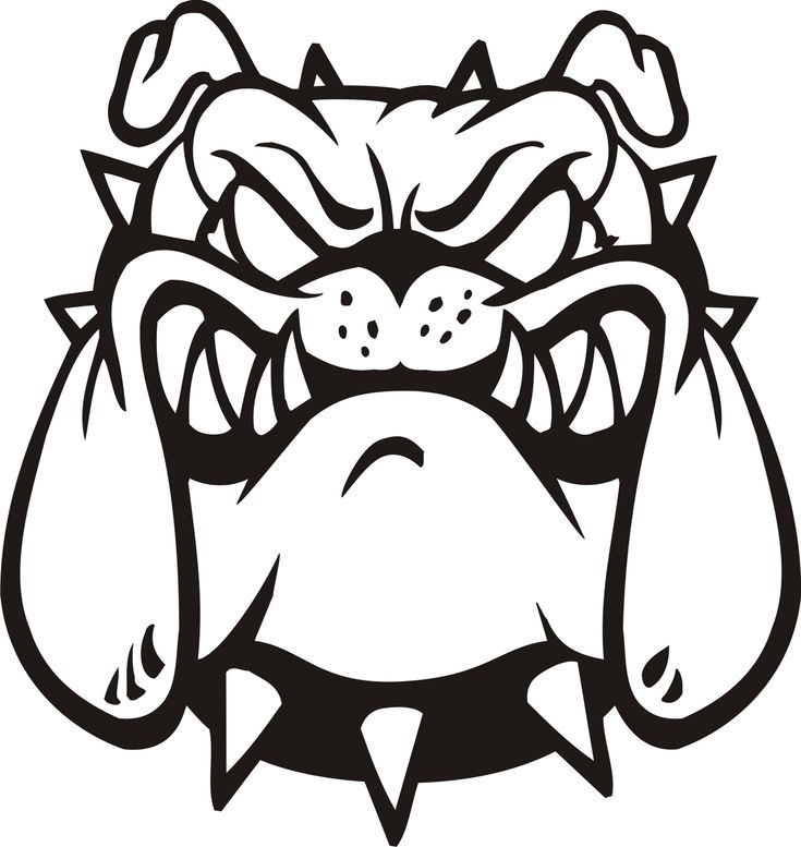 a black and white image of an angry dog's head