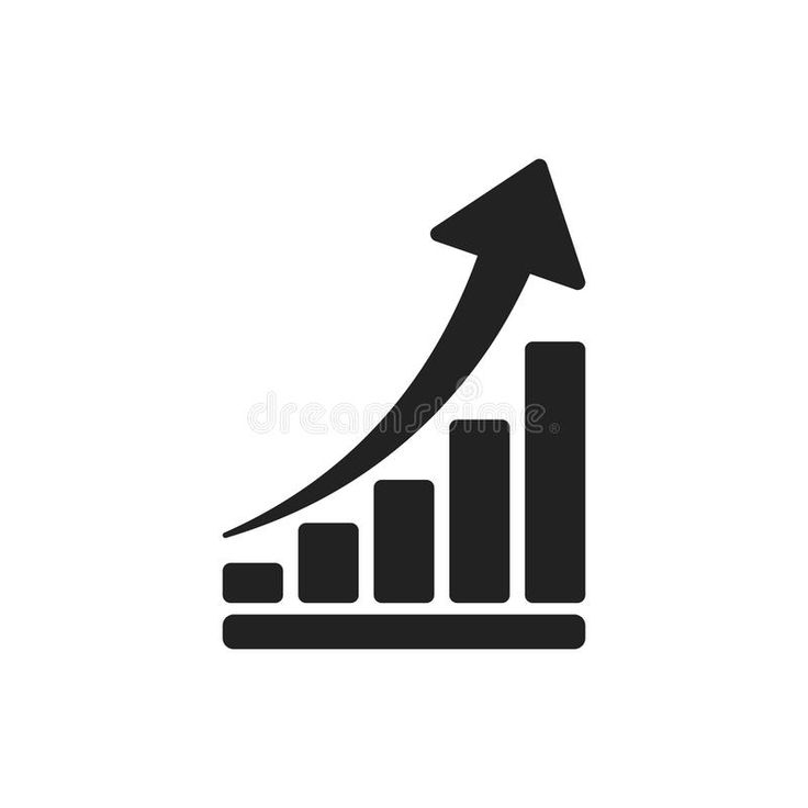 a graph bar with an arrow going up and down on it royalty illustration stock illustration