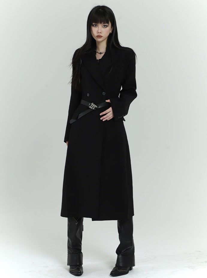 ❤chic mode long coat❤︎ Blazers For Women, Long Coat, Black Coat, Mid Length, Coats For Women, Trench Coat, Coats Jackets, Street Style, Sleeve Length