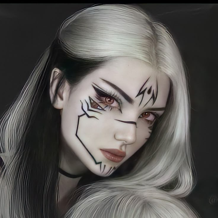 Anime Makeup, Graphic Makeup, Halloween Makeup Inspiration, Fotografi Vintage, Cool Makeup Looks, Edgy Makeup, Halloween Makeup Looks, Halloween Make Up, Eye Makeup Art