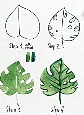 step by step instructions on how to draw leaves