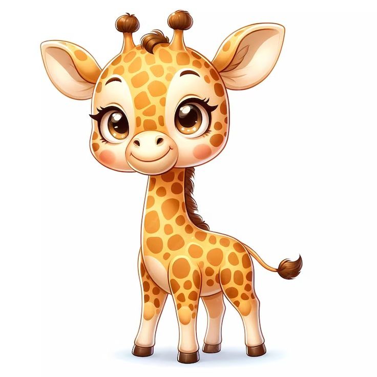 a cute little giraffe with big eyes