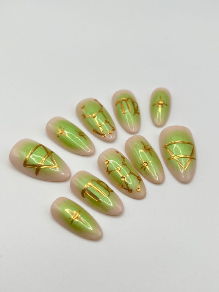 Virgo Season Nails, Virgo Nail Ideas, Horoscope Nails, Virgo Nails Designs, Virgo Nails, Zodiac Nail Designs, Season Nails, Virgo Season, Nails Inspo