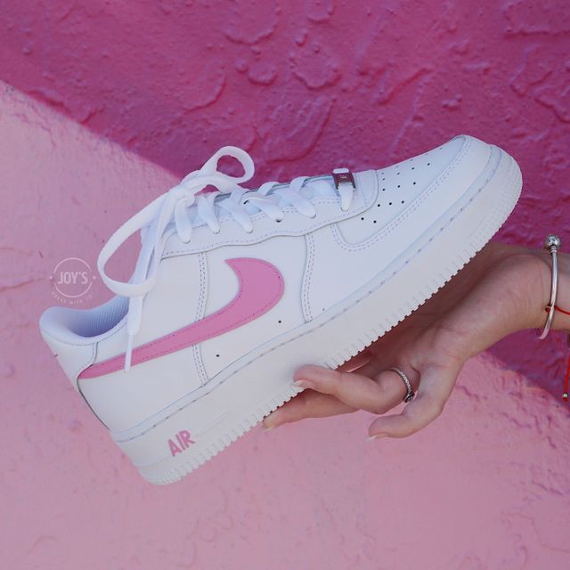 Hot Pink Custom Air Force 1 Sneakers.  -Our current processing time is 3-4 weeks. We try hard to deliver as fast as we can. The best things are worth the wait.  -Size Guide- C (Child) Y (Youth) W (Women) M (Men.)  -Exactly as shown in the picture.  -Lace Locks included.  -Applied Special Acrylic Paint for Shoes and Finisher for more Durability.   -Waterproof and flexible.  -Made in the US.  -100 % Authentic Air Force 1 Sneakers.  -Perforated toe cap for breathability.  -Chunky foam sole with sig Pink Custom Air Force, Paint For Shoes, Rave Shoes, Air Force 1 Sneakers, White Air Force 1, Nike Shoes Air Force, Sneakers Pink, Custom Air Force 1, Custom Nike