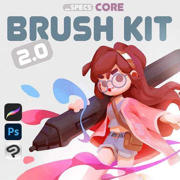 the brush kit is designed to look like a girl with long red hair and glasses