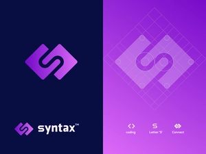 the logo for syntax is shown in purple and blue colors, with an image of