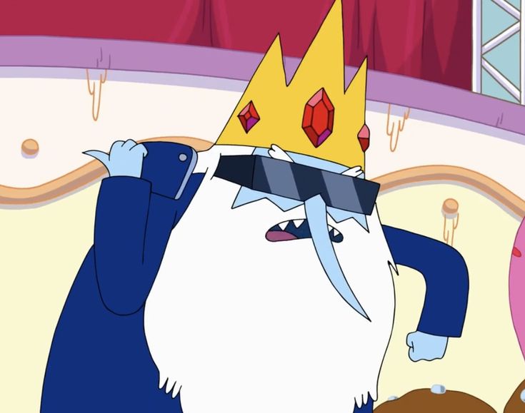 a cartoon character with a crown on his head