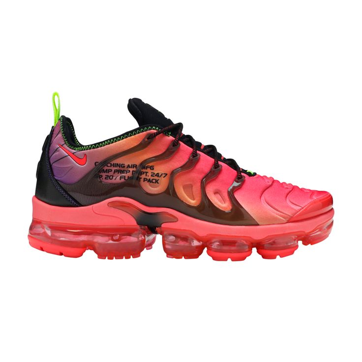 Find NIKE Air Vapormax Plus 'laser Crimson on Editorialist. Dropping as part of a ‘Parachute’ pack, the Air VaporMax Plus ‘Laser Crimson’ showcases wavy TPU overlays on a textile build, finished in a gradient effect that features bold red transitioning to purple at the heel. The Air Max Plus-inspired upper is supported by a plush VaporMax platform, though a different kind of air is suggested by the parachute graphic on the custom sockliner and ‘Release’ print on each of the heel tabs. Dynamic Custom Sneakers With Air Cushioning For Streetwear, Pink Basketball Shoes With Translucent Outsole For Streetwear, Nike Air Max Custom Sneakers For Streetwear, Pink Sneakers With Red Sole For Streetwear, Urban Custom Sneakers With Red Sole For Sports, Urban Style Custom Sneakers With Red Sole For Sports, Urban Sports Sneakers With Red Sole, Red Air Max Cushioned Sneakers, Pink Nike Air Max For Streetwear