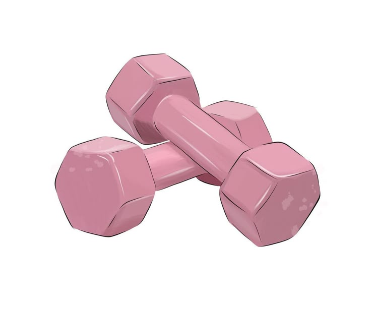 two pink dumbbells sitting on top of each other