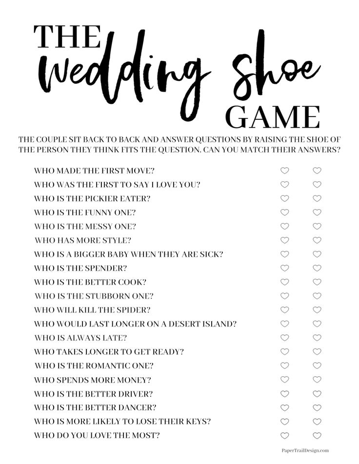 the wedding shoe game is shown in black and white