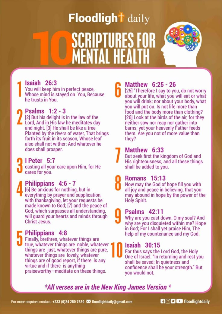 As the world celebrates the International Day for Mental Health, we share with you ten Scriptures that would fill your mind with peace as you meditate on them. A blessed week to you from Floodlightdaily. Bible Scriptures Mental Health, Prayer To Heal Mental Health, Scriptures For Mental Health, Health Scriptures, Fasting Prayers, Mental Health Plan, Biblical Meditation, Church Notes, Godly Things