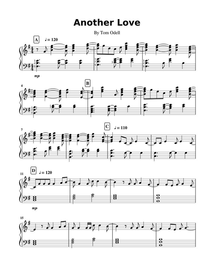 another love sheet music for piano