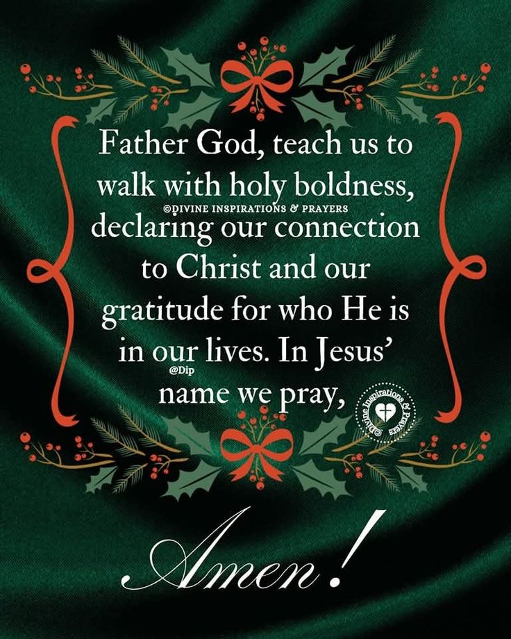 a christmas card with an image of holly wreath and the words, father god teach us to