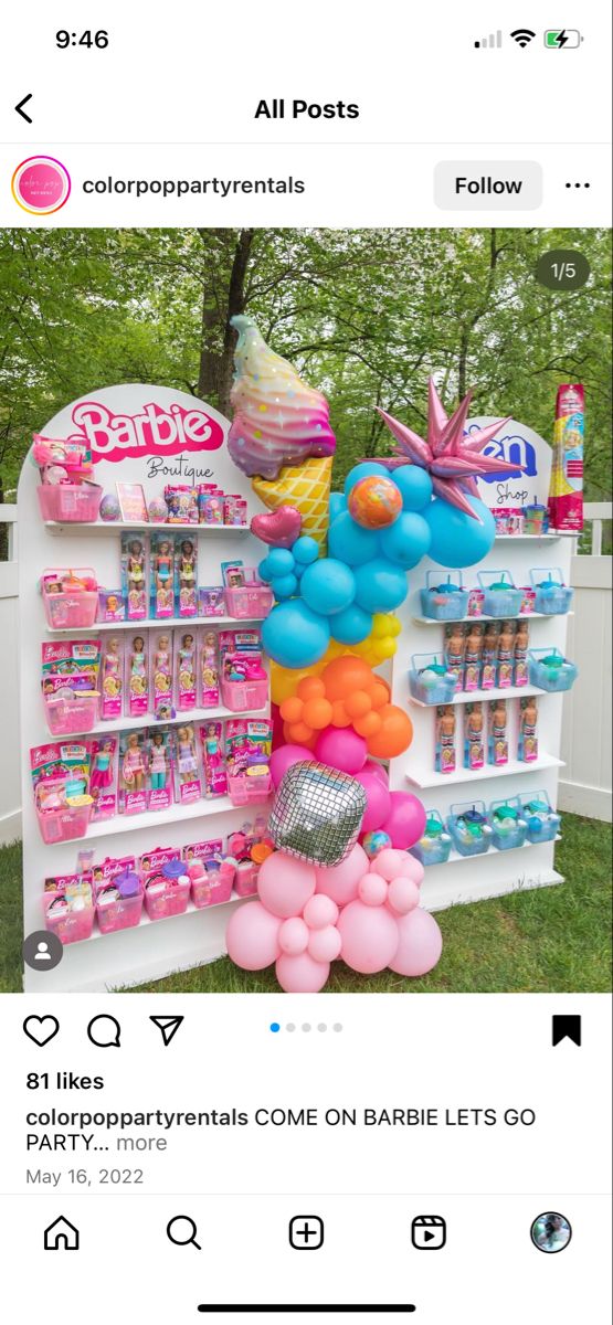 an image of balloons and toys for sale on instagramting from the social media