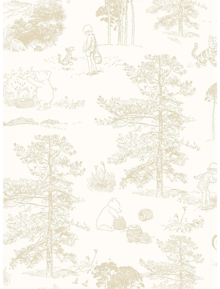 a wallpaper with animals and trees on it