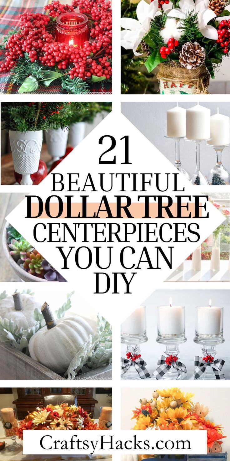 beautiful dollar tree centerpieces you can diy with candles and flowers in them