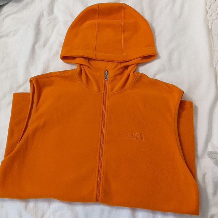 High Quality, Soft Orange North Face Vest. Fleece Fabric. Hooded. Full Zip With Smooth Zipper. Nwot. Orange Fleece, North Face Vest, Soft Orange, Hooded Vest, The North Face Jackets, North Face Jackets, North Face Jacket, Fleece Fabric, North Face