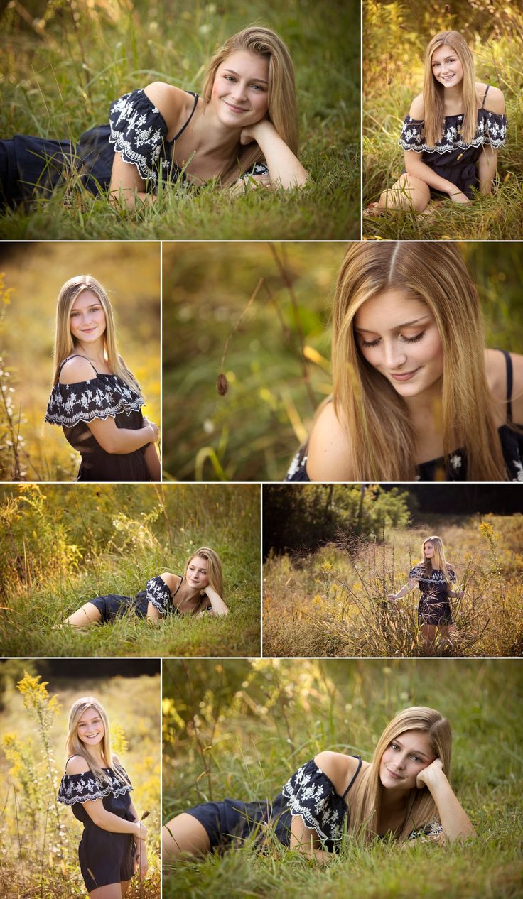 a girl is posing in the grass with her hands on her face