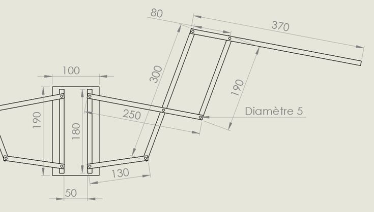 a drawing of the back end of a bike frame with measurements for each side and top