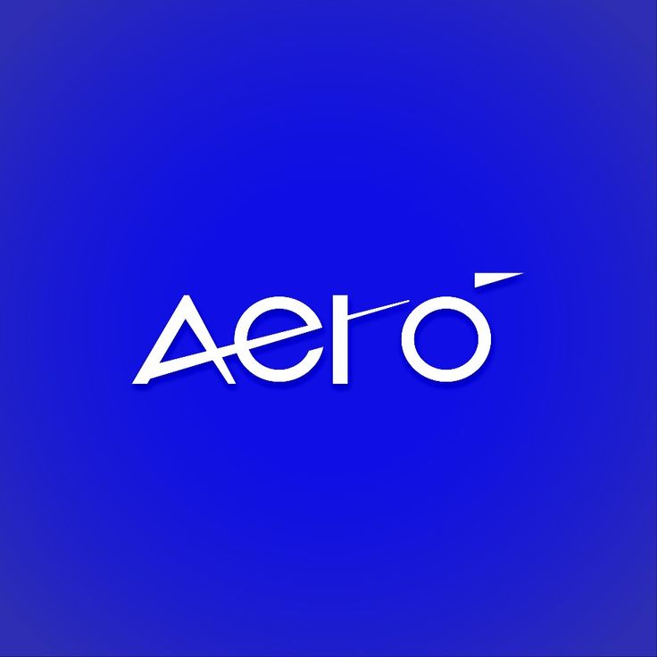 the aero logo on a blue background