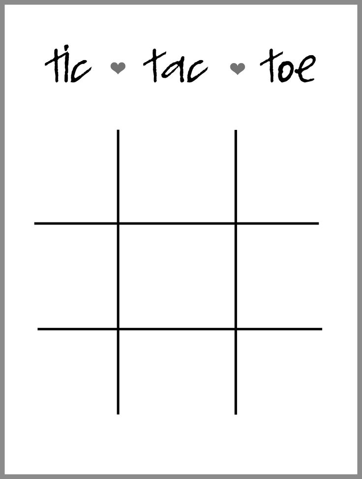 tic - tac toe with hearts and the words tic - tac toe