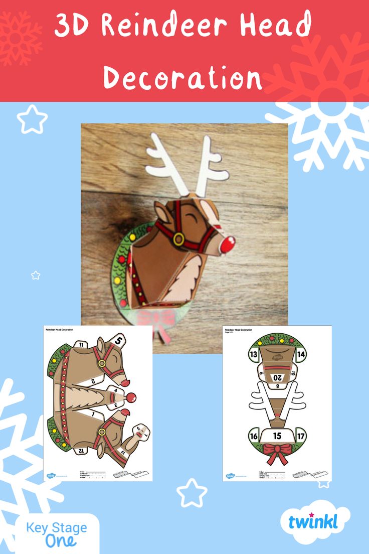 the reindeer head decoration is shown in three different pictures