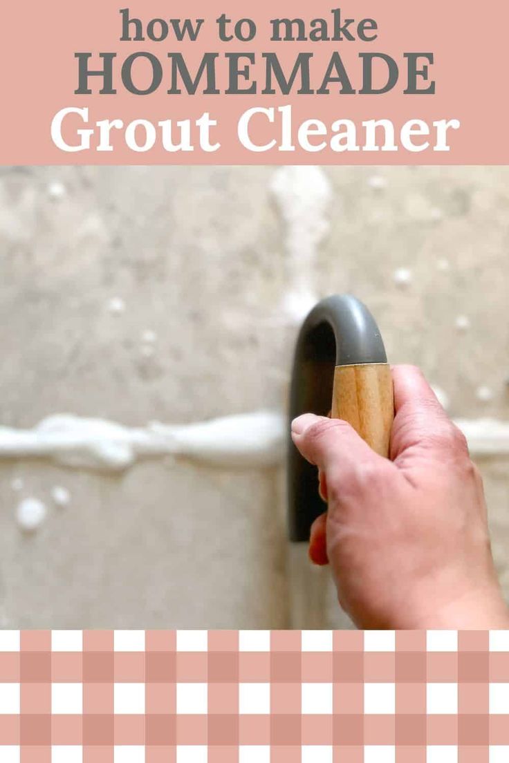 a person holding a door handle with the words how to make homemade grout cleaner