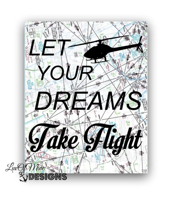 a poster with the words let your dreams take flight in black and white on it