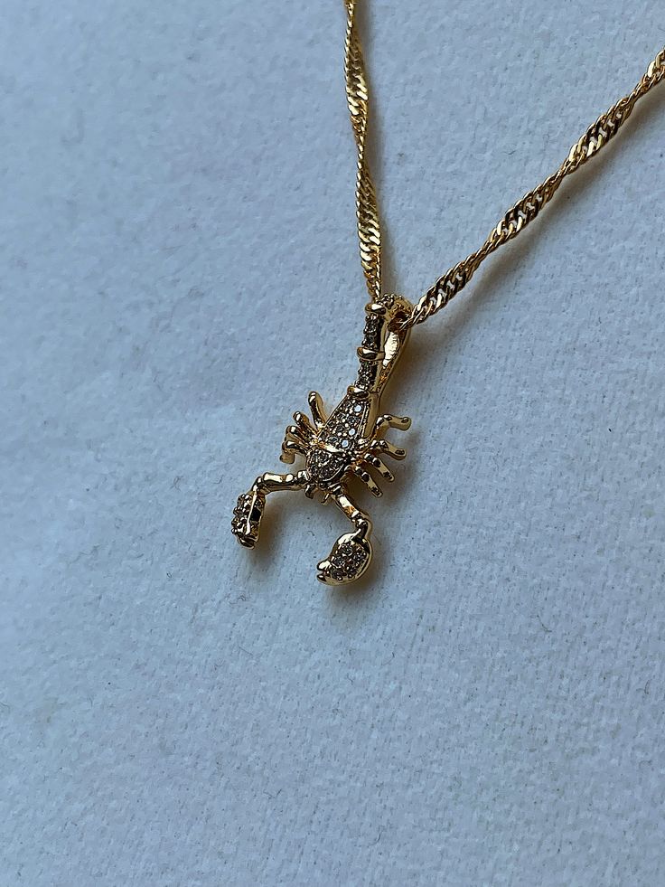 Scorpion Gold Filled Necklace - Serenityy The Brand Gold Scorpion, Scorpio Energy, Scorpio Necklace, Scorpio Season, Pretty Jewelry Necklaces, Gold Filled Necklace, Pretty Jewelry, Branded Gifts, Guinea Bissau